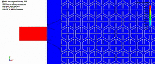 LS-DYNA impact simulation of a hexagonal alumina metamaterial